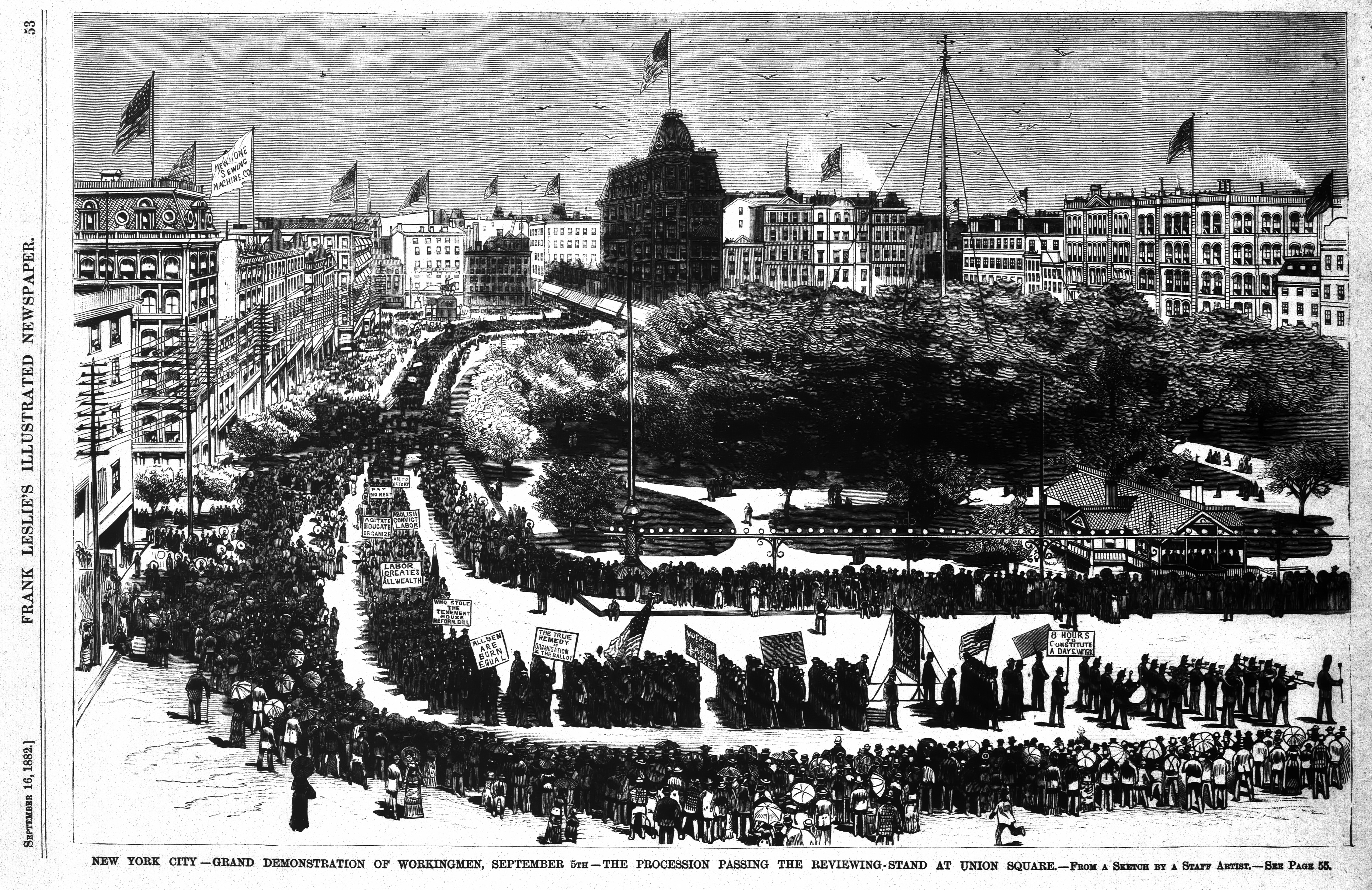 Den første Labor Day parade i New York City